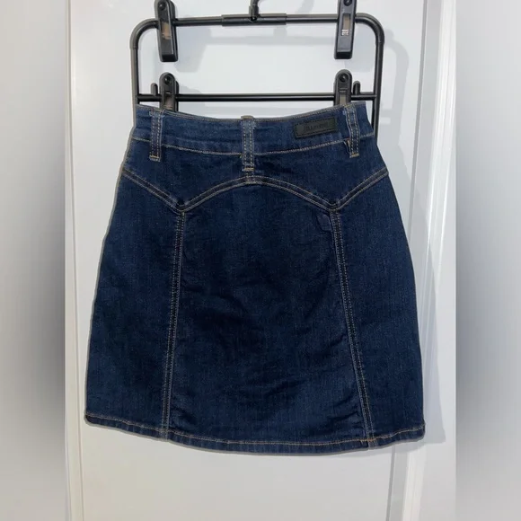 Blank NYC Blue A-Line Jean Skirt Snap Buttons Rodeo Western Chic Cotton Rayon 24 - Picture 2 of 15